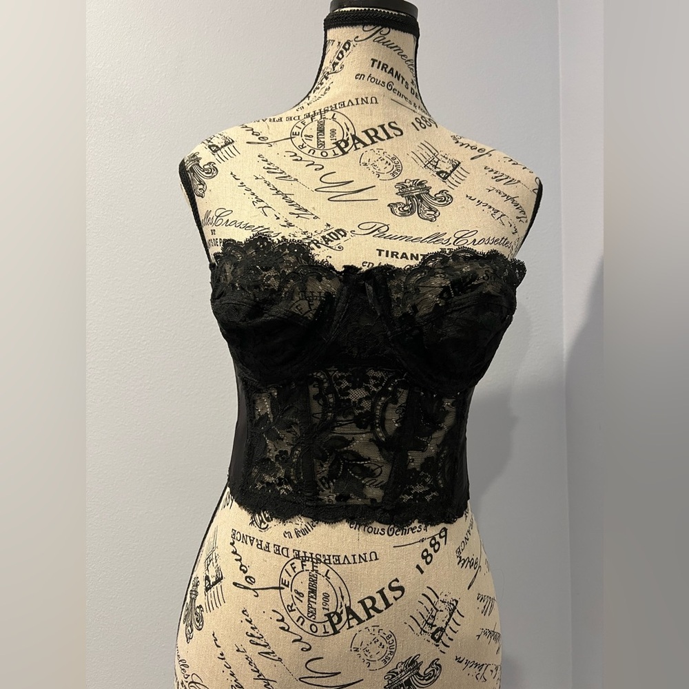 Vintage Black Lace Backless Corset